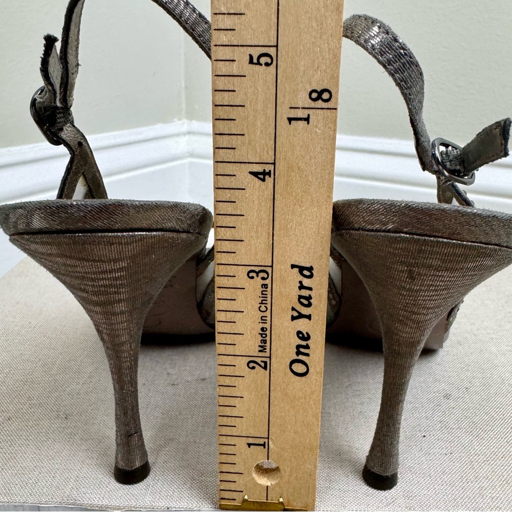 Adrianna Papell Fiji Dress Shoes Silver Crystal Mesh Sz 7.5 Heels Formal - Picture 3 of 14